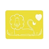 OUNONA 食事マット 子供用 食品グレードのシリコーン 可愛いライオンパターン 40×30cm（イエロー）