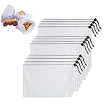 OUNONA メッシュ 袋 巾着 収穫袋 ナイロン 水槽 フィルターネット 穀物 収納ネット 穴極細 多用途 ネット ホワイト 15枚入り