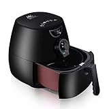 新しい空気フライヤー、1400Wハイパワー家庭用電気フライヤー、2.5Lミニオーブン、黒、含有レシピ、健康調理器具フードオーブン