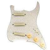 Musiclily Pro-SE ST-DPHC SSSストラト配線済みピックガード セラミックシングルサイズハムバッカー Stratエレキギター用 4P エイジドホワイトパール