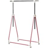 カラー折りたたみ収納ハンガーラック スチール キャスター付き ライトピンク