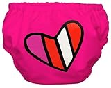 Charlie Banana 2 in 1 Swim Diaper and Training Pants (Small, Red Petite Coeur on Pink) by Charlie Ba