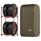 PYKES PEAK (パイクスピーク) タイヤラック カバー セット 大型ミニバン SUV 幅64.5×奥行38.5×高さ144 耐荷重 120kg 4本 横置き タイヤ保管 タイヤ収納 タイヤラックカバー タイヤカバー タイヤステーション L (シルバーグレー)