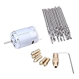 Dc 12ボルトミニモーターハンドドリルdiy電動ドリル0.8?1.5ミリメートルキーレスドリルチャックコレットツイストドリルビット用pcb木材モデルツール