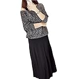 Spinas(スピナス) マタニティ 春 夏 2点セット ニット×タンクワンピース ロング丈 Vネック やわらか 綿 モダール 全3色 (ライトグレー グレー レッド) (グレー)