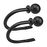 Beme International North Branch Rustic Ball Holdback Pair for 3/4-Inch Drapery Rod, Black Oil