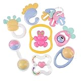 RONSHIN 8 pcs Cute Baby Rattles安全非毒性Teether Toy Set