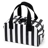 お出かけお食事タイムの保温・保冷バッグ　wide stripe（white）　B2505000　日本製