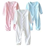 (ハイハート)Hiheart ベビーカバーオール 新生児肌着スーツ ロンパース ３枚セット 出産祝い 68cm