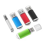 TOPESEL USBメモリ4GB 5個セットUSB2.0 USBフラッシュメモリー キャップ式 フラッシュドライブ Windows PCに対応（五色：黒、赤、青、緑、銀）