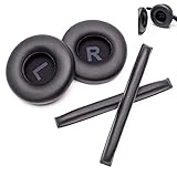 Voarmaks レインボーカラー イヤーパッド ヘッドバンド クッションキット Sennheiser HD25 HD250BT HD25-ll HD25S Il HMD25に対応 ヘッドホンフォームカバー (ブラックLRセット)