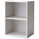 山善(YAMAZEN) 棚位置選べる カラーボックス 2段 ホワイトウォッシュ CFB-2(JW)PP