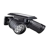 HYSUNG ソーラー　LED　ライト　人体赤外線センサー搭載　自動点灯15秒　太陽電池パネル　太陽光自動充電　省エネ　庭　玄関先　車道　歩道のライトアップ　防犯ライト　防水　安全　Black(ウォー