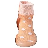 XFentech 秋と冬 綿赤ちゃん靴 ソックスベビーシューズかわいい 波のポイント暖かソックス 靴下 滑り止め男の子 女の子 贈り物 靴下 12-14.5CM