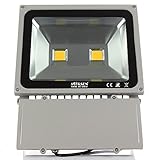 Morsen 100W LED投光灯/投光器（電球色）ハロゲンランプ代替品 防水加工 広角120°アルミ合金 強化ガラス 作業灯、看板灯、集魚灯、駐車場灯、室内、室外用投光器