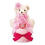 ハッピーベビー おむつケーキ1段 ピンク