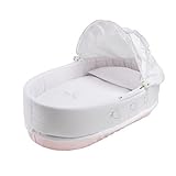 PETIT PRAIA Piu Piu Rosa 100 Percent Soft Pique And Printed Cotton Linned Carrycot With Hat (80 x 36