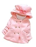 ブルーリフレイン (Bluerefrain) 子供服 ベビー服 コート リボン フード付き 防寒 厚手 ジャケット 男の子 女の子 秋冬 (100, ピンク)