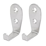 uxcell 50mmx21mmx30mm 2 mm 厚ステンレス壁マウント シングル フック ハンガー 2 個入り
