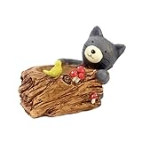 VORCOOL 漫画の猫の花のポット子供の部屋のデスクトップの装飾ポット付きの植木鉢クリエイティブホームデコレーションの花瓶