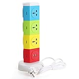 ILS - Alardor Four Tiers Rotating Socket Patch Panel USB Plug Board Surge Protection Power Strip