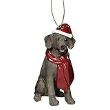 Design Toscano Weimaraner Holiday Dog Ornament Sculpture, Full Color
