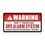 盗難 防犯 いたずら 事故 防止 セキュリティ ステッカー シール GPS WARNING 車 自転車 バイク 防水 耐水 (レッド＆ホワイト, 1枚)