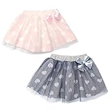 (ピンク/90cm)ベビー服 女の子 スカート Dolly Ribbon ドーリーリボン ボトム 裏シャギー ハート柄 チュールレース リボン ウエストゴム 女児 ベビー