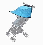 DEWELベビーカー　日よけカバー　チャイルドシート　サンバイザー　レイフリー紫外線カット　青黒両色選択可能 (青)