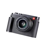 SIUTATDSH カメラハーフケース Leica Q2用、ビンテージメタル本革カメラ保護ケース スタイリッシュ ポータブル 耐衝撃 (ブラック)