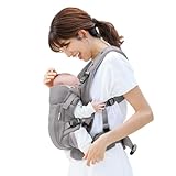 Aprica 抱っこ紐 ラクリス AB 新生児から使える保冷剤メッシュポケット付き4WAY（クラウドグレー）