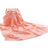 Domybestベビーバスタオル　ガーゼタオル 110×110 cm　赤ちゃん　子供　ベビーケット 湯上りタオル　キッズ用ブランケット　春　夏　全４色選べる (オレンジ)