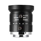 8mm 5mp カメラ レンズ、CW-FM0816-5mp F1.6 CCTV カメラ レンズ、 39×41.5mm、 手動アイリス設計 CCTVレンズ CCDカメラ用 絞り C マウント セキュリティ監視
