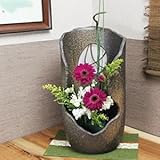 信楽焼　枝付き和の花入れ【ha-0165】　花瓶　花器　一輪挿し　花入　しがらき焼　陶器　焼き物　壷　インテリア　おしゃれ　オシャレ