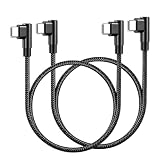 USB-C ＆ USB-C ケーブル L字型 1m 2本セット SLEIJAOOE 【 60W/3A 急速充電 /USB2.0規格/ PD対応】高耐久ナイロン Type C (US B C to U SB C) ケーブル 100cm スマートフォン・タブレット・ゲーム機等Type-C 機器対応