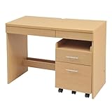 JKプラン 書斎デスクのシンプルデスク サイドキャビネット付き 幅100cm ナチュラル SGT-0092-NA