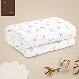 Binztec ベビーバスタオル 柔らかく 天然有機コットン6層ガーゼ (クマ)