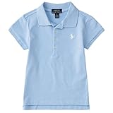 ポロ ラルフローレン ポロシャツ キッズ 女の子 ガールズ 半袖 白 無地 （サイズ：4、カラー：Elite blue） Polo Ralph Lauren [並行輸入品]