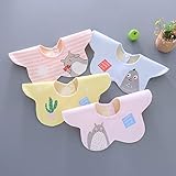 赤ちゃん よだれかけ ベビー スタイ 男の子 女の子 ビブ 食事 エプロンコットン100% 柔らかい 360°回転可 4枚セット