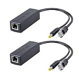 10Gtek PoE スプリッタ アダプター 48V to 12V 10/100Mbps イーサネットデータと電源を分割 監視カメラ、無線アクセスポイントおよびVoIP電話用 2枚入り