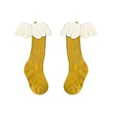 Pumpumly　秋冬 ベビー ソックス 靴下　かわいい レギンス　手つくり飾り天使翼　お祝い 新生児 可愛い ども用 キッズ用 1-3歳/4-6歳 20色選択可能