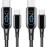 MINSLIS DC03 USB Type C ケーブル【140W/5A 2本セット】PD対応 Type-C to Type-C 急速充電 出力スクリーン表示 ナイロン編み タイプc 充電コード iPhone 16/15/15 Pro/15 Plus/15 Pro Max, MacBook Air/Pro 13'', iPad Mini 6/Pro, Switch等USB-C機種対応 (1m)