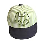 ルテンズ（Lutents）キャップ　キツネ柄　ストライプ 女の子 男の子 子供 可愛い 　ストライプ　 帽子 コーデ アクセント キュート 上品 スパンコール 可愛い　サイズ調整可　野球帽　春夏　旅行