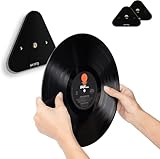 Likesing 壁掛け レコード アクリル製 今プレイ中のビニールレコードスタンド、テーブルトップビニールレコードホルダー 壁掛けディスプレイ レコード用アルバムフレーム 装飾 (ブラック 2個)