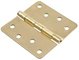 The Hillman Group 852605 4" Residential Door Hinge - 1/4" Round Corner - Removable Pin - Full Mortis