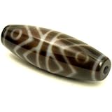 チベット 天珠 金剛虎牙六眼天珠 瑪瑙 カルセドニー ３８×１２ｍｍ
