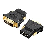 DVI to HDMI アダプタ, CableCreation【2個セット】 金メッキ DVI to HDMI 変換アダプタ 双方向伝送コンバータ オス-メス