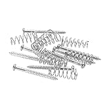 PATIKIL ベースギター用ピックガード 取り付けネジ スプリング付き M2.5x26mm ベースピックアップリング 取り付けネジ ベースとギター用 シルバー 8個入り