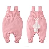 Baby Nest ベビー服 オーバーオール女の子 男の子 ウサギ コットン100% 秋冬春用 ピンク 9-12M