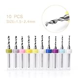 Mallofusa 10Pcs 1.5mm-2.4mm PCB プリント回路 基板 炭化物 ミニ マイクロ ドリル ビット CNC